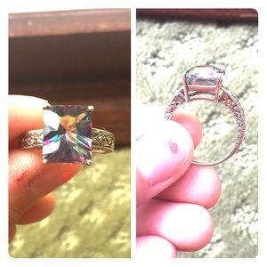 Fire topaz ring from Jamaica. Sterling silver.